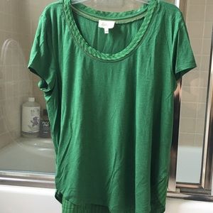 Anthropologie Rich Green Flowy Blouse